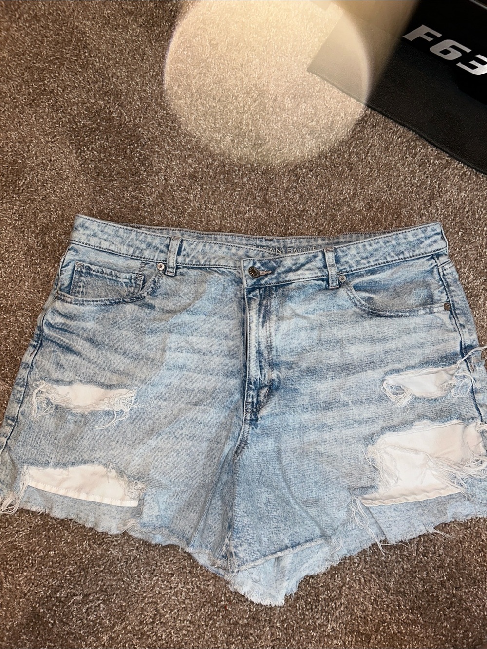 American Eagle Outfitters Light Blue Distressed Denim Shorts